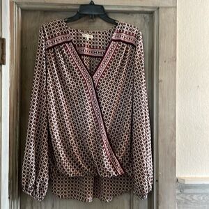 Max Studio - v neck long balloon sleeve wrap - high low - size XL